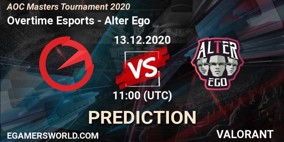 Prognose für das Spiel Overtime Esports VS Alter Ego. 13.12.2020 at 11:00. VALORANT - AOC Masters Tournament 2020