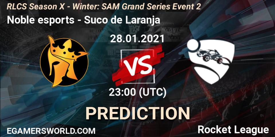 Prognose für das Spiel Noble esports VS Suco de Laranja. 28.01.2021 at 23:00. Rocket League - RLCS Season X - Winter: SAM Grand Series Event 2