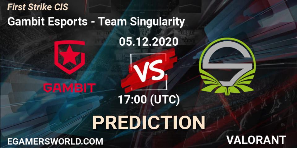 Prognose für das Spiel Gambit Esports VS Team Singularity. 05.12.2020 at 17:00. VALORANT - First Strike CIS
