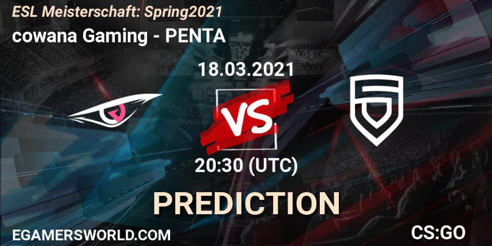 Prognose für das Spiel cowana Gaming VS PENTA. 18.03.21. CS2 (CS:GO) - ESL Meisterschaft: Spring 2021
