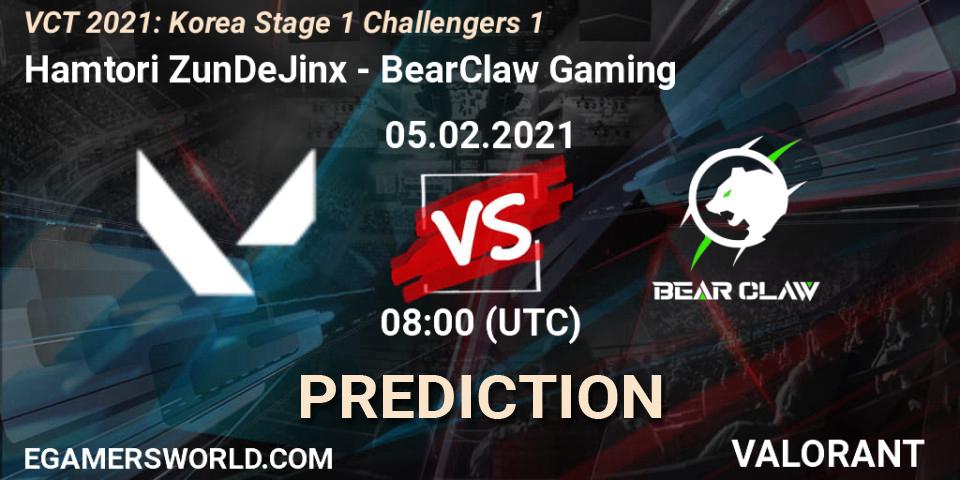 Prognose für das Spiel Hamtori ZunDeJinx VS BearClaw Gaming. 05.02.2021 at 10:00. VALORANT - VCT 2021: Korea Stage 1 Challengers 1