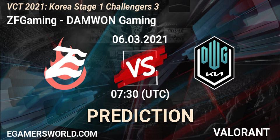 Prognose für das Spiel ZFGaming VS DAMWON Gaming. 06.03.2021 at 07:30. VALORANT - VCT 2021: Korea Stage 1 Challengers 3