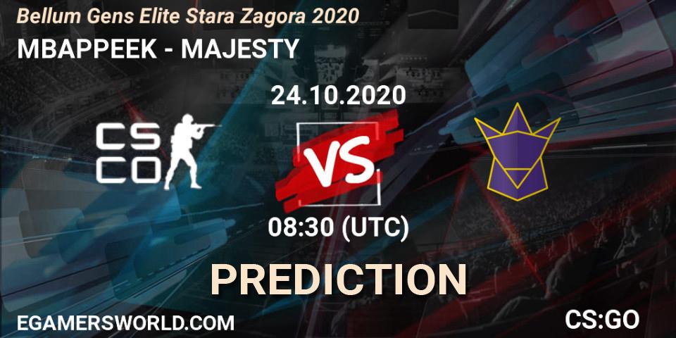 Prognose für das Spiel MBAPPEEK VS MAJESTY. 24.10.20. CS2 (CS:GO) - Bellum Gens Elite Stara Zagora 2020
