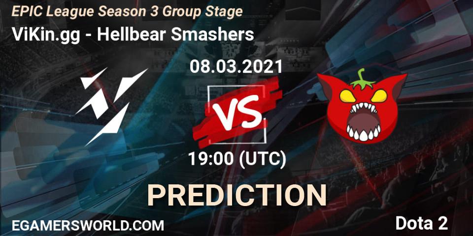 Prognose für das Spiel ViKin.gg VS Hellbear Smashers. 08.03.2021 at 21:05. Dota 2 - EPIC League Season 3 Group Stage