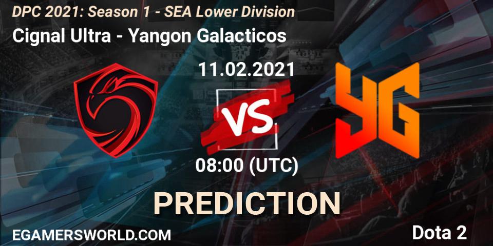 Prognose für das Spiel Cignal Ultra VS Yangon Galacticos. 11.02.2021 at 07:12. Dota 2 - DPC 2021: Season 1 - SEA Lower Division