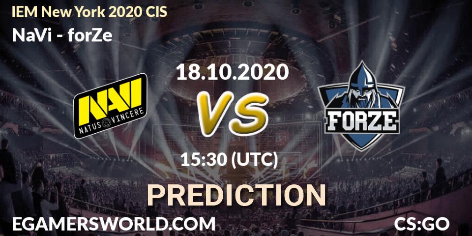 Prognose für das Spiel NaVi VS forZe. 20.10.20. CS2 (CS:GO) - IEM New York 2020 CIS