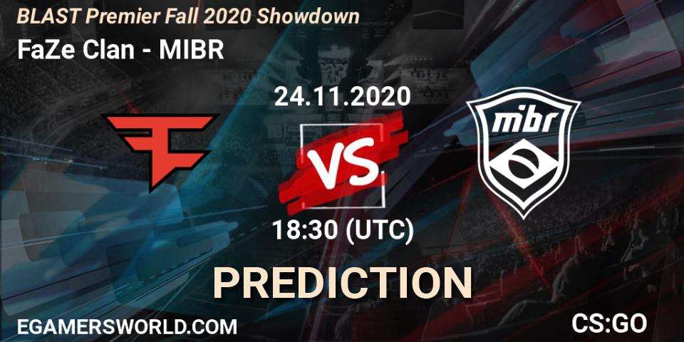 Prognose für das Spiel FaZe Clan VS MIBR. 25.11.20. CS2 (CS:GO) - BLAST Premier Fall 2020 Showdown
