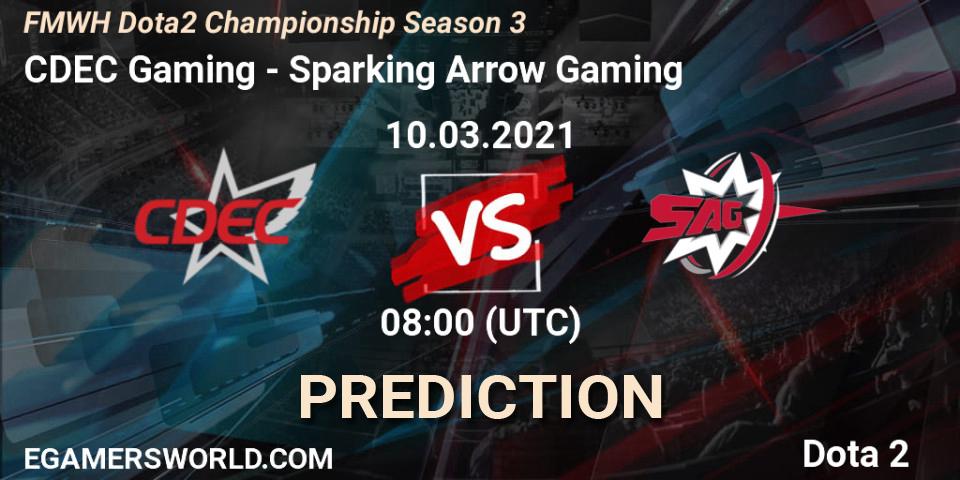 Prognose für das Spiel CDEC Gaming VS Sparking Arrow Gaming. 10.03.21. Dota 2 - FMWH Dota2 Championship Season 3