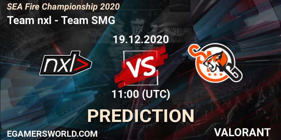 Prognose für das Spiel Team nxl VS Team SMG. 19.12.2020 at 11:00. VALORANT - SEA Fire Championship 2020