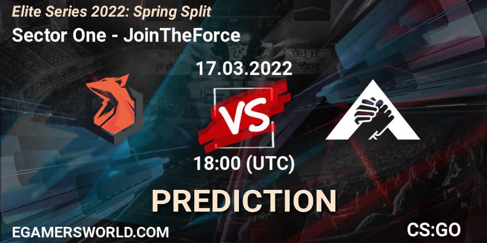 Prognose für das Spiel Sector One VS JoinTheForce. 17.03.2022 at 18:00. Counter-Strike (CS2) - Elite Series 2022: Spring Split