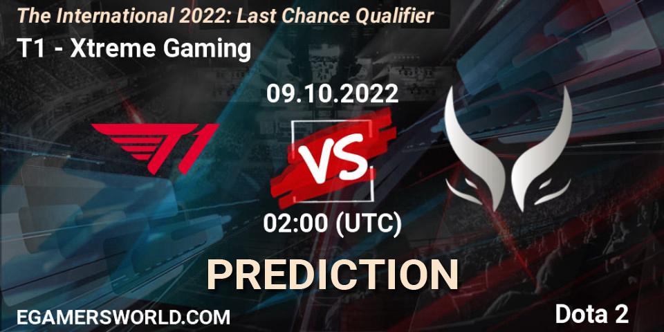 Prognose für das Spiel T1 VS Xtreme Gaming. 09.10.22. Dota 2 - The International 2022: Last Chance Qualifier