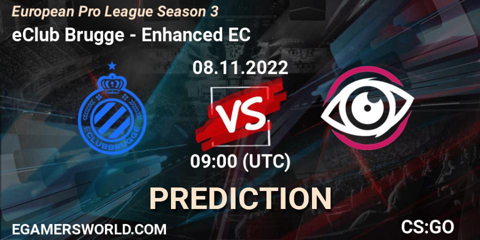 Prognose für das Spiel eClub Brugge VS Enhanced EC. 08.11.2022 at 09:00. Counter-Strike (CS2) - European Pro League Season 3