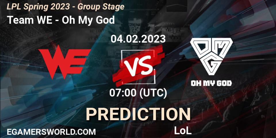Prognose für das Spiel Team WE VS Oh My God. 04.02.23. LoL - LPL Spring 2023 - Group Stage