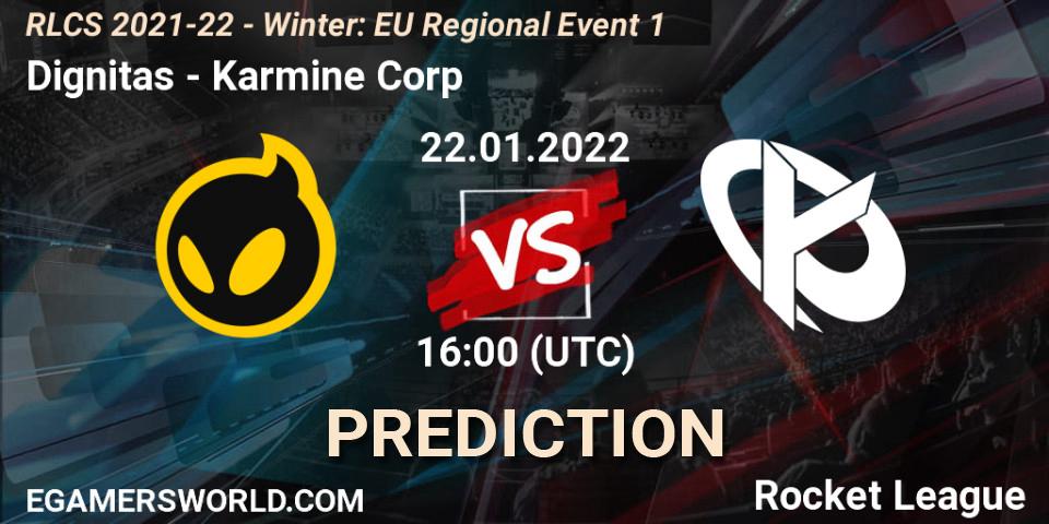 Prognose für das Spiel Dignitas VS Karmine Corp. 22.01.2022 at 16:00. Rocket League - RLCS 2021-22 - Winter: EU Regional Event 1