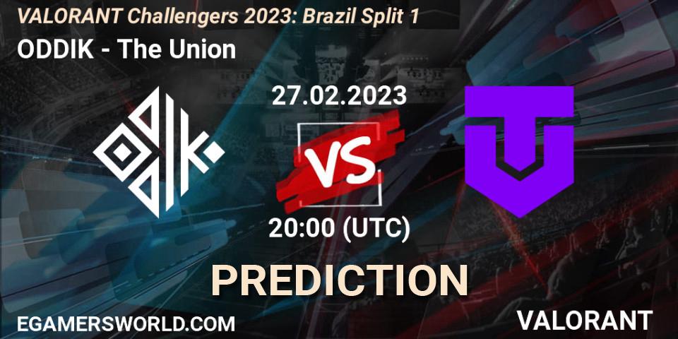 Prognose für das Spiel ODDIK VS The Union. 28.02.23. VALORANT - VALORANT Challengers 2023: Brazil Split 1