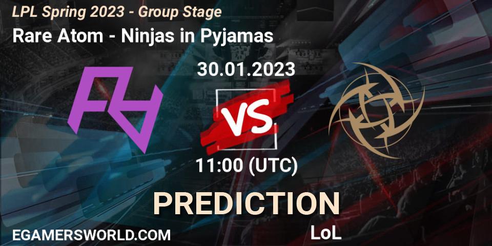 Prognose für das Spiel Rare Atom VS Ninjas in Pyjamas. 30.01.23. LoL - LPL Spring 2023 - Group Stage