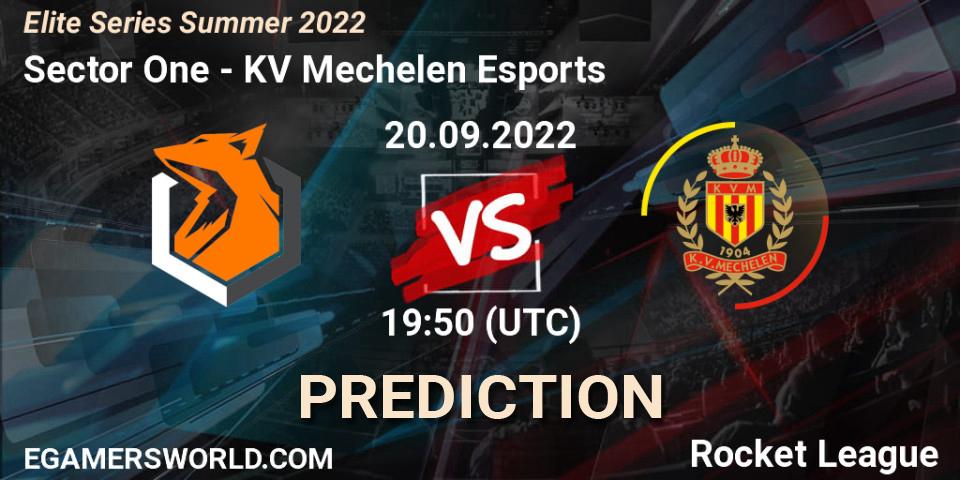 Prognose für das Spiel Sector One VS KV Mechelen Esports. 20.09.22. Rocket League - Elite Series Summer 2022