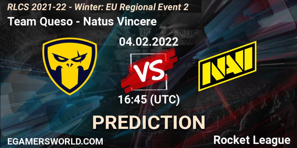Prognose für das Spiel Team Queso VS Natus Vincere. 04.02.2022 at 16:45. Rocket League - RLCS 2021-22 - Winter: EU Regional Event 2