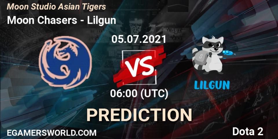 Prognose für das Spiel Moon Chasers VS Lilgun. 05.07.2021 at 06:09. Dota 2 - Moon Studio Asian Tigers