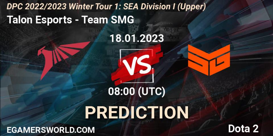 Prognose für das Spiel Talon Esports VS Team SMG. 18.01.23. Dota 2 - DPC 2022/2023 Winter Tour 1: SEA Division I (Upper)