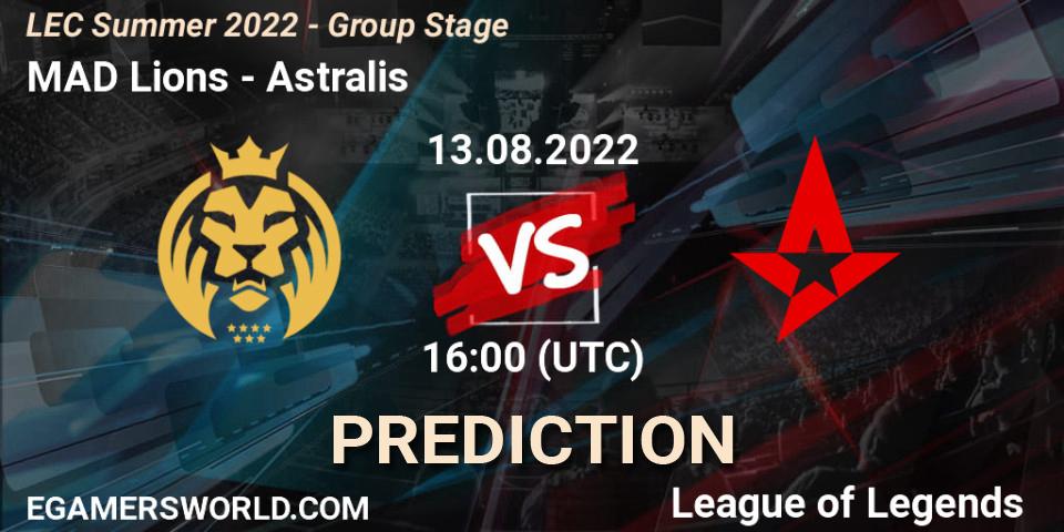 Prognose für das Spiel MAD Lions VS Astralis. 13.08.22. LoL - LEC Summer 2022 - Group Stage