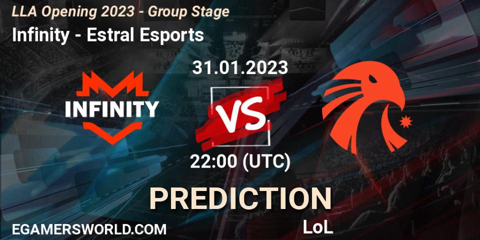 Prognose für das Spiel Infinity VS Estral Esports. 31.01.23. LoL - LLA Opening 2023 - Group Stage