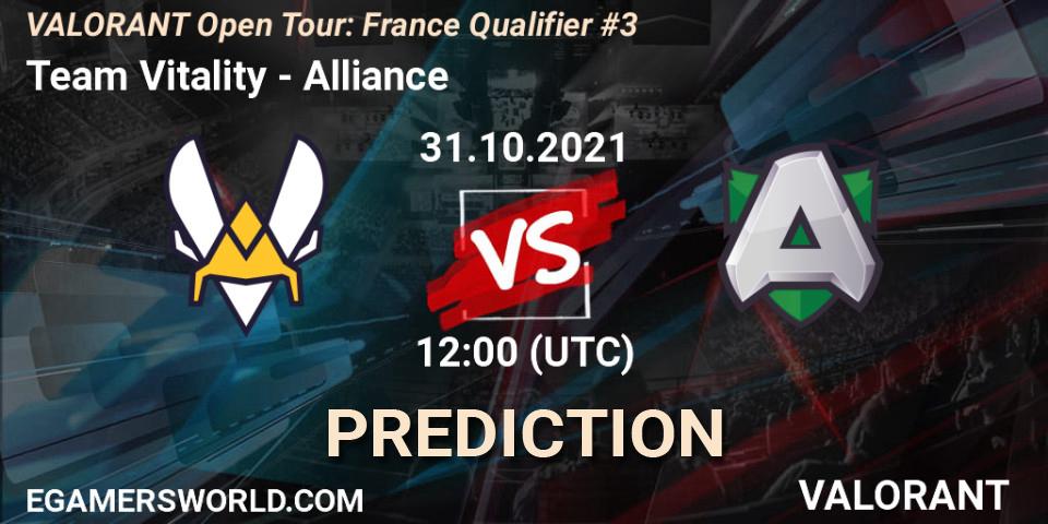 Prognose für das Spiel Team Vitality VS Alliance. 31.10.2021 at 12:00. VALORANT - VALORANT Open Tour: France Qualifier #3