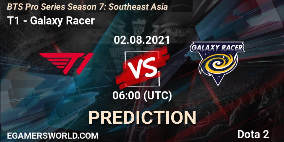 Prognose für das Spiel T1 VS Galaxy Racer. 02.08.2021 at 06:00. Dota 2 - BTS Pro Series Season 7: Southeast Asia