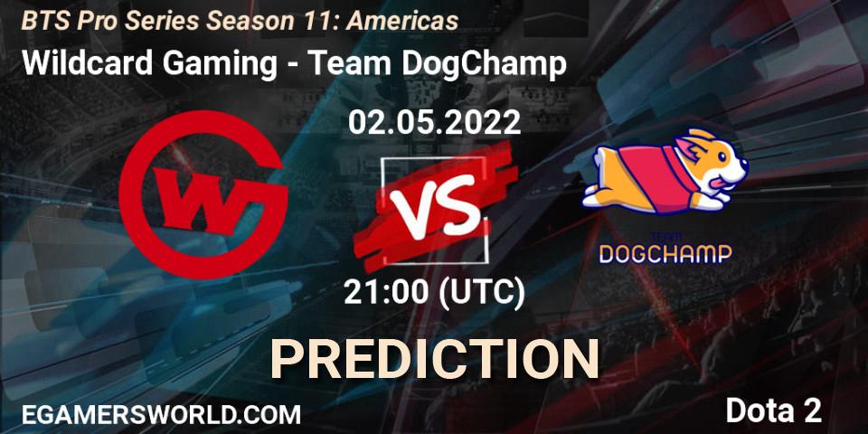 Prognose für das Spiel Wildcard Gaming VS Team DogChamp. 07.05.22. Dota 2 - BTS Pro Series Season 11: Americas