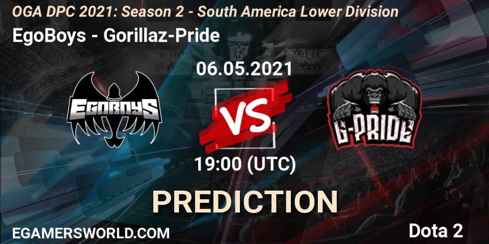 Prognose für das Spiel EgoBoys VS Gorillaz-Pride. 06.05.2021 at 19:07. Dota 2 - OGA DPC 2021: Season 2 - South America Lower Division 