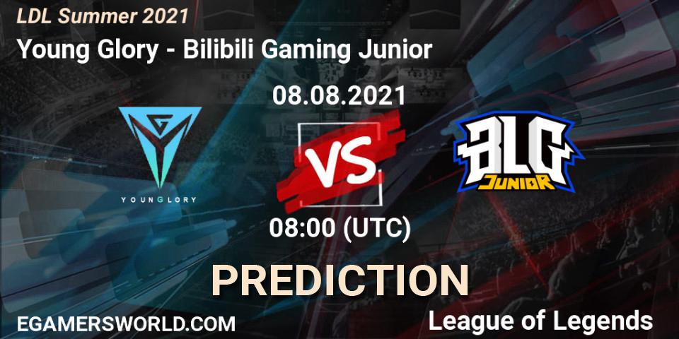 Prognose für das Spiel Young Glory VS Bilibili Gaming Junior. 08.08.21. LoL - LDL Summer 2021