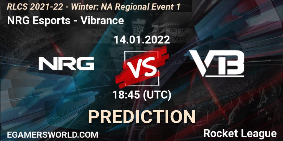 Prognose für das Spiel NRG Esports VS Vibrance. 14.01.22. Rocket League - RLCS 2021-22 - Winter: NA Regional Event 1