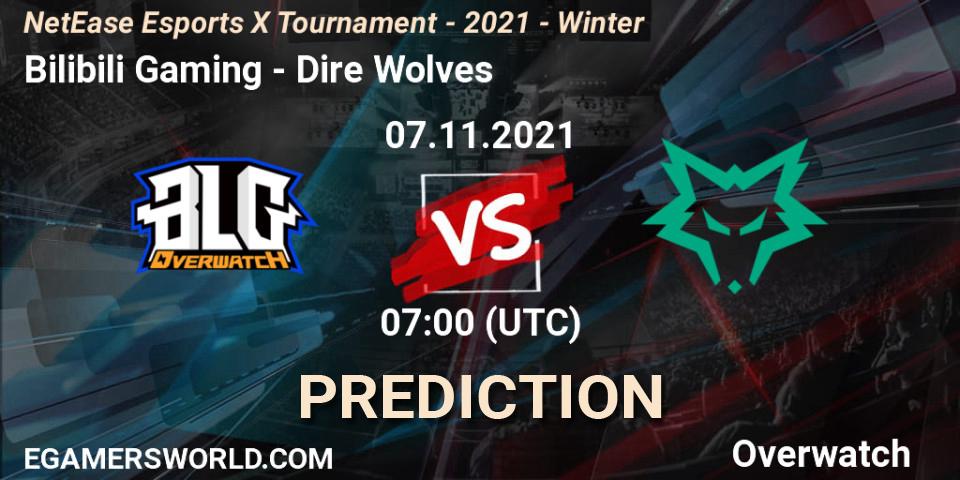 Prognose für das Spiel Bilibili Gaming VS Dire Wolves. 07.11.21. Overwatch - NetEase Esports X Tournament - 2021 - Winter