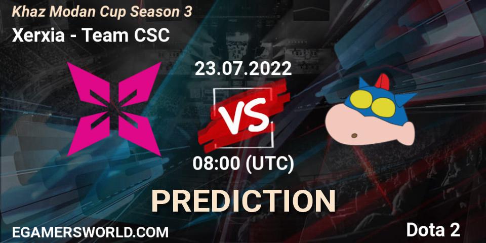 Prognose für das Spiel Xerxia VS Team CSC. 23.07.2022 at 08:16. Dota 2 - Khaz Modan Cup Season 3