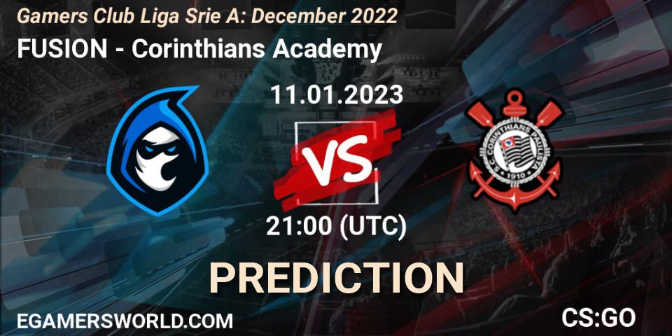 Prognose für das Spiel FUSION VS Corinthians Academy. 11.01.23. CS2 (CS:GO) - Gamers Club Liga Série A: December 2022
