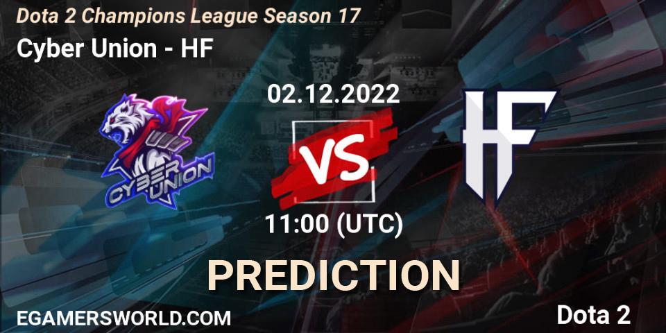 Prognose für das Spiel Cyber Union VS HF. 02.12.22. Dota 2 - Dota 2 Champions League Season 17