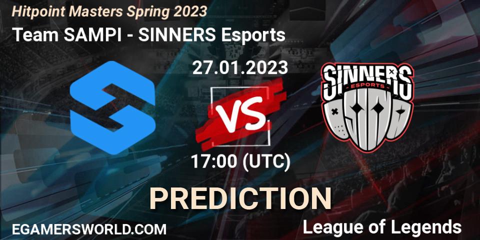 Prognose für das Spiel Team SAMPI VS SINNERS Esports. 27.01.23. LoL - Hitpoint Masters Spring 2023