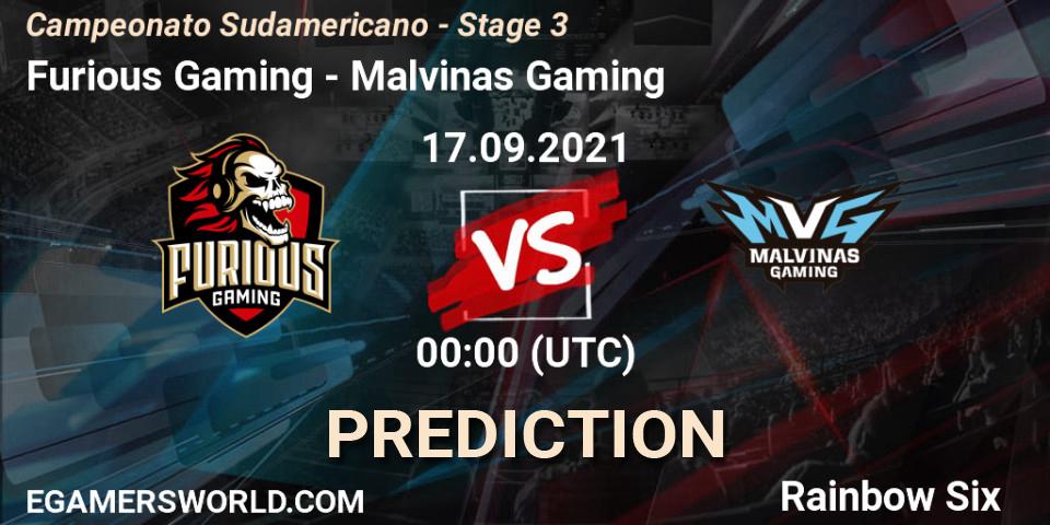 Prognose für das Spiel Furious Gaming VS Malvinas Gaming. 17.09.2021 at 00:00. Rainbow Six - Campeonato Sudamericano - Stage 3