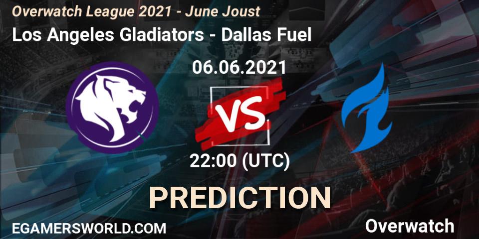 Prognose für das Spiel Los Angeles Gladiators VS Dallas Fuel. 06.06.21. Overwatch - Overwatch League 2021 - June Joust