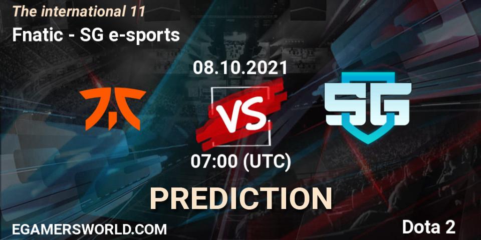 Prognose für das Spiel Fnatic VS SG e-sports. 08.10.2021 at 07:08. Dota 2 - The Internationa 2021