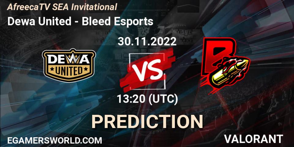 Prognose für das Spiel Dewa United VS Bleed Esports. 30.11.22. VALORANT - AfreecaTV SEA Invitational