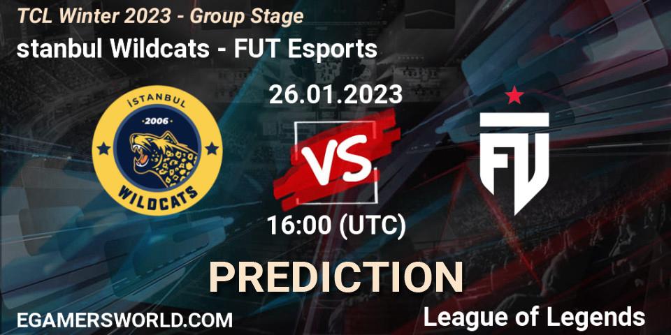 Prognose für das Spiel İstanbul Wildcats VS FUT Esports. 26.01.23. LoL - TCL Winter 2023 - Group Stage