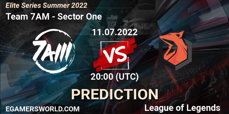 Prognose für das Spiel Team 7AM VS Sector One. 11.07.2022 at 20:00. LoL - Elite Series Summer 2022