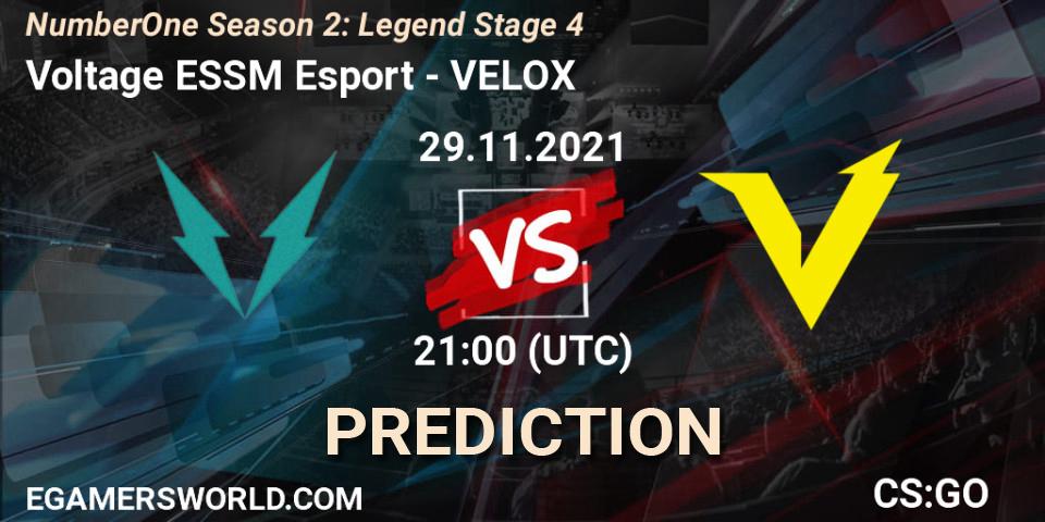 Prognose für das Spiel Voltage ESSM Esport VS VELOX. 29.11.2021 at 21:00. Counter-Strike (CS2) - NumberOne Season 2: Legend Stage 4