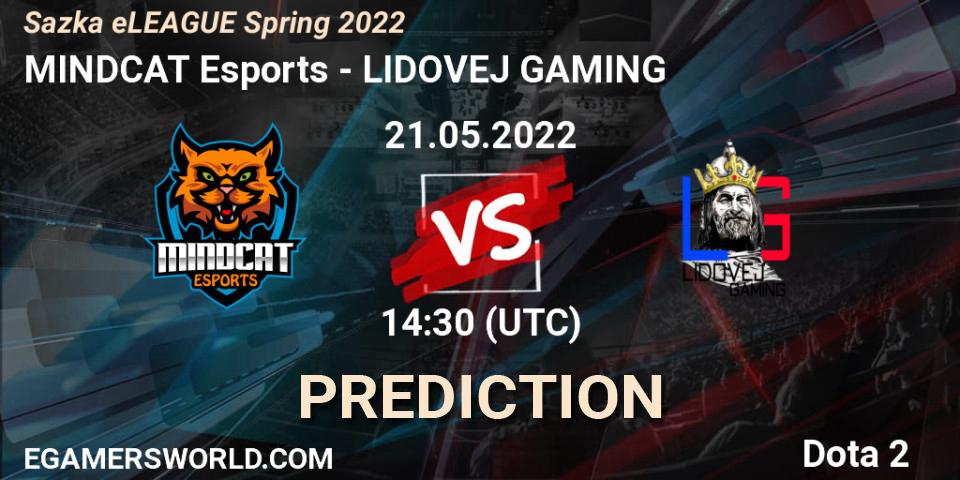 Prognose für das Spiel MINDCAT Esports VS LIDOVEJ GAMING. 21.05.2022 at 11:15. Dota 2 - Sazka eLEAGUE Spring 2022