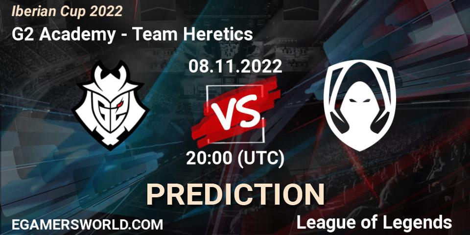 Prognose für das Spiel G2 Academy VS Team Heretics. 08.11.2022 at 20:00. LoL - Iberian Cup 2022