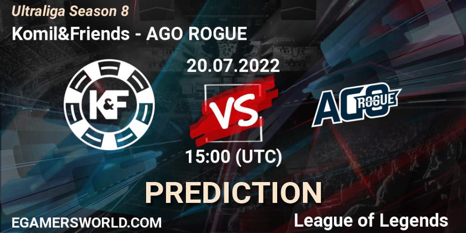 Prognose für das Spiel Komil&Friends VS AGO ROGUE. 20.07.2022 at 15:00. LoL - Ultraliga Season 8
