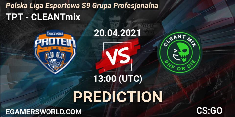 Prognose für das Spiel TPT VS CLEANTmix. 20.04.2021 at 13:00. Counter-Strike (CS2) - Polska Liga Esportowa S9 Grupa Profesjonalna