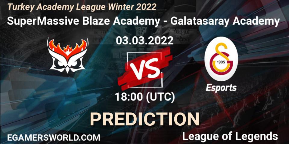 Prognose für das Spiel SuperMassive Blaze Academy VS Galatasaray Academy. 03.03.22. LoL - Turkey Academy League Winter 2022