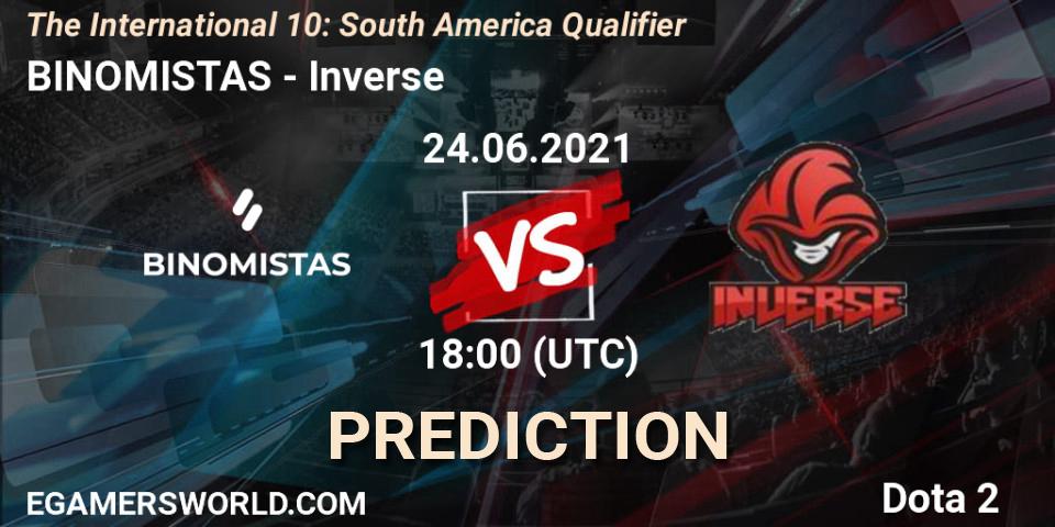 Prognose für das Spiel BINOMISTAS VS Inverse. 24.06.2021 at 18:08. Dota 2 - The International 10: South America Qualifier